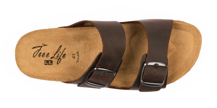 Doppia fibbia in pelle