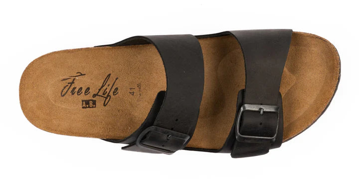 Doppia fibbia in pelle